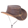 HL80115 Men Crocodile Style Brown Hat m/o Buffalo Leather - HighwayLeather