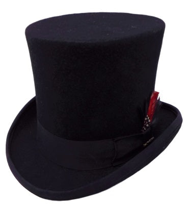 BEL8012BLACK Wool Classic Top Hat - HighwayLeather