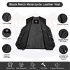 HL3540MARINE Black Men's Genuine Leather 10 Pockets Motorcycle Biker Vest ANARCHY Black SOA - HighwayLeather