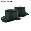 HL80111BLK-BRAID Handcrafted Black Leather TOP HAT shapeable brim and crown - HighwayLeather