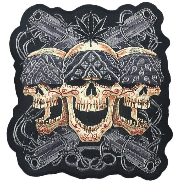 MEAN STREETS TRI SKULL-LT30230 : L - HighwayLeather