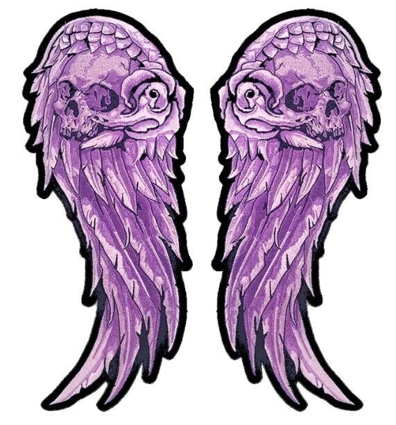 LT30234 - PURPLE WING SKULL - HighwayLeather