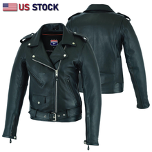 HL10200 Classic MC Leather Jacket with Plain sides - HighwayLeather