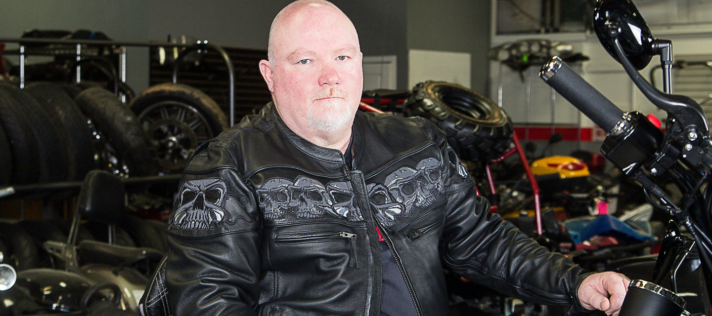 Mens Black Leather Motorcycle Vest - Biker Vest In Canada