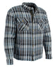 Milwaukee Leather MPM1636 Men's Plaid Flannel Biker Shirt with CE Approved Armor - Reinforced w/ Aramid Fiber