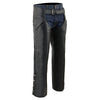 Milwaukee Leather Chaps for Men's Black Leather Slash Pocket- Snap Out Thermal Lined Motorcycle Riders Chap- SH1103