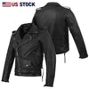 HL10205-Rub Buff Brown Old School Police Style Motorcycle Leather Brown Jacket - HighwayLeather