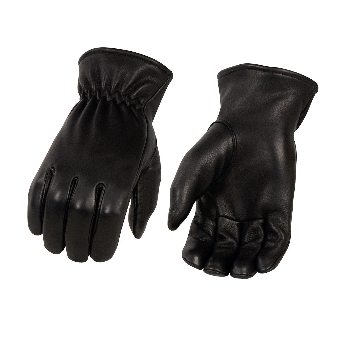 Milwaukee Leather MG7595 Men's Black Deerskin Unlined Motorcycle Hand Gloves W/ Sinch Wrist Closure