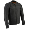 Milwaukee Leather ML2083 Men's Black Vented Reflective Leather Jacket