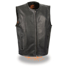 Milwaukee Leather LKM3740 Men's Seamless Design Zippered Front Leather Vest