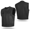 HL11659SPT Low Rise Short Torso Black Club Style Vest (Cow Leather) - HighwayLeather