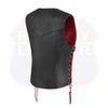 HL14859REDEYELET WOMEN SIDE LACE VEST  M/O BUFFALO LEATHER Red/BLK - HighwayLeather