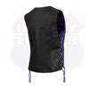 HL14859PURPLEEYELET WOMEN SIDE LACE VEST  M/O BUFFALO LEATHER PURPLE/BLK - HighwayLeather