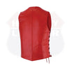 HL14501RED Red Leather Vest - Women motorcycle Club - HighwayLeather