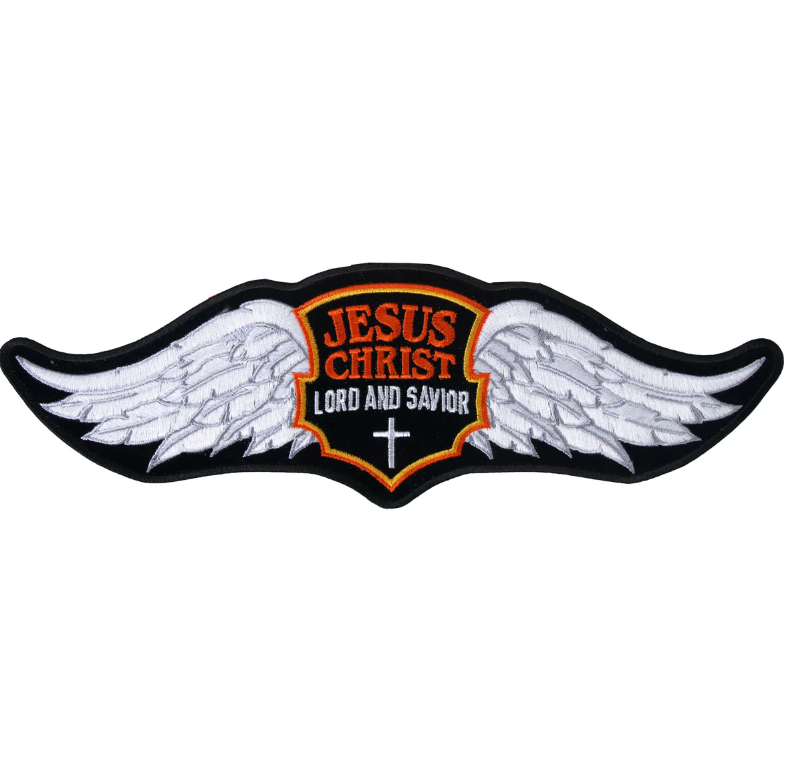 PATCH JESUS WINGS 12"-PPA3396 : 12W 4H - HighwayLeather