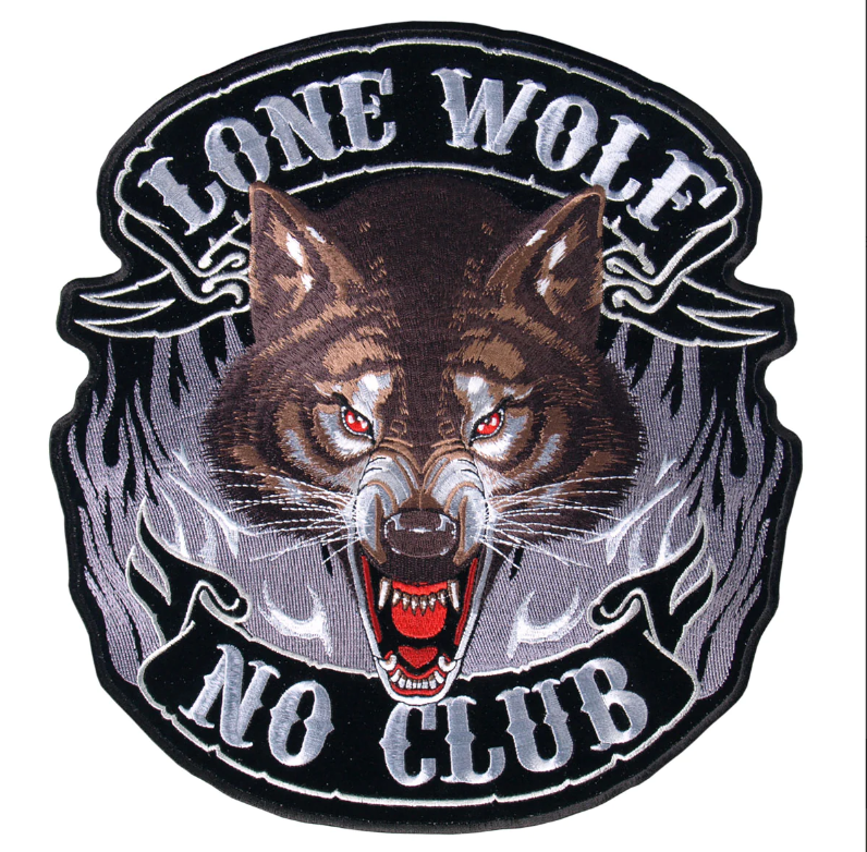 PATCH LONE WOLF FULL FACE 10"-PPA3857 : 10W 11H - HighwayLeather