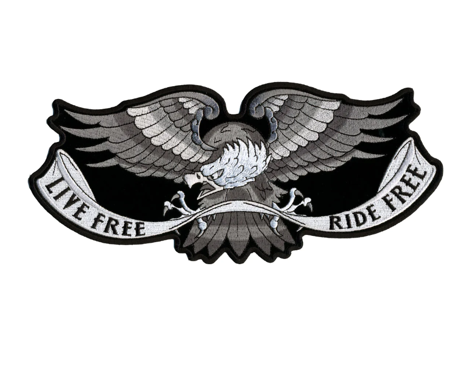 PATCH LIVE FREE EAGLE 11"-PPA5468 : 11W 5H - HighwayLeather