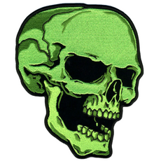 PATCH GREEN SKULL RIGHT 3"-PPA5850 : 3W 4H - HighwayLeather