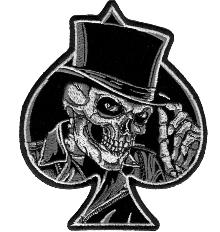 PATCH TOP HAT SKULL 4"-PPA6050 : 4W 5H - HighwayLeather