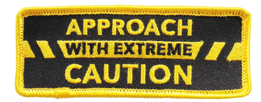 PATCH APPROACH W/ EXTREME CAU-PPL9759 : 4"X2" - HighwayLeather