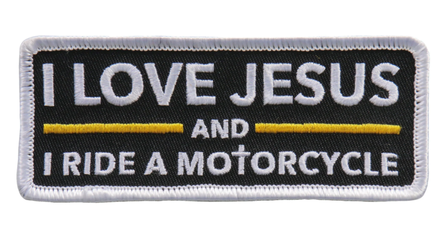 PATCH LOVE JESUS AND MOTORCYC-PPL9768 : 4"X2" - HighwayLeather