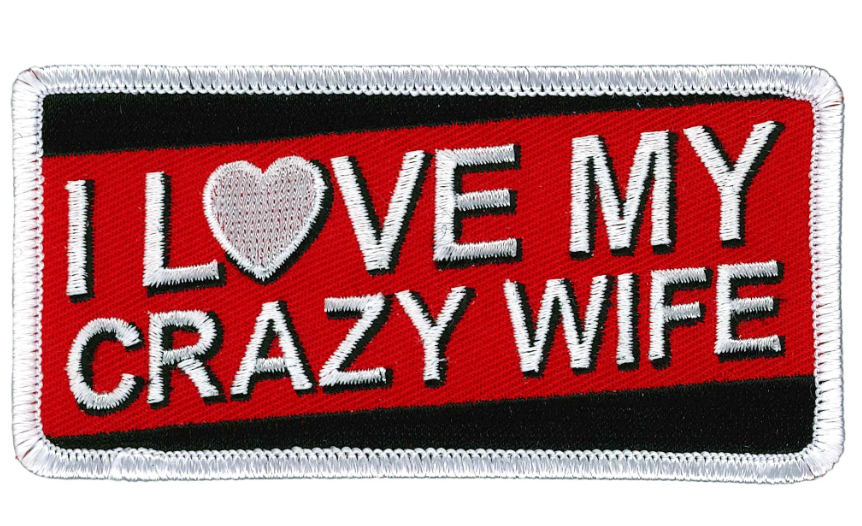 PATCH LOVE MY CRAZY WIFE-PPL9920 : 4"X2" - HighwayLeather