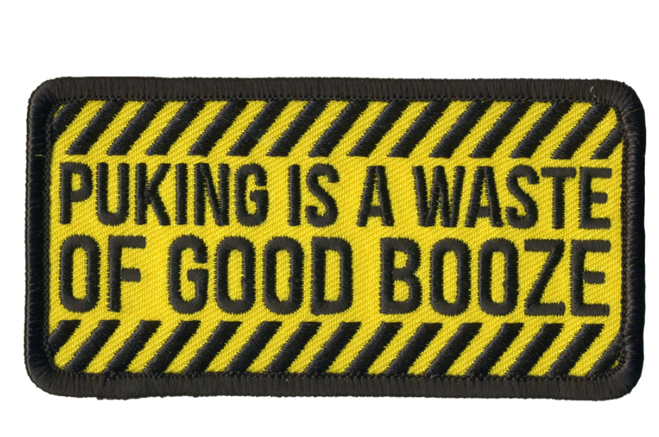 PATCH PUKING IS A WASTE-PPL9928 : 4"X2" - HighwayLeather