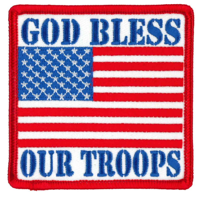 PATCH GOD BLESS OUR TROOPS-PPL9956 : 3"X3" - HighwayLeather