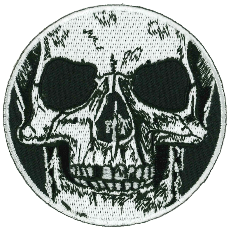 PATCH SKULL CIRCLE-PPL9973 : 3"X3" - HighwayLeather