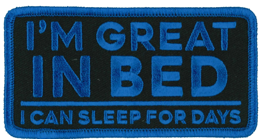 PATCH GREAT IN BED-PPL9988 : 4"X2" - HighwayLeather