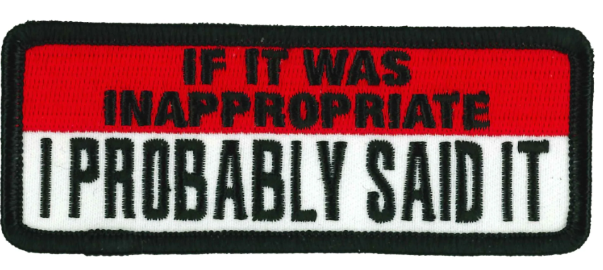 PATCH INNAPROPRIATE-PPL9991 : 4"X2" - HighwayLeather