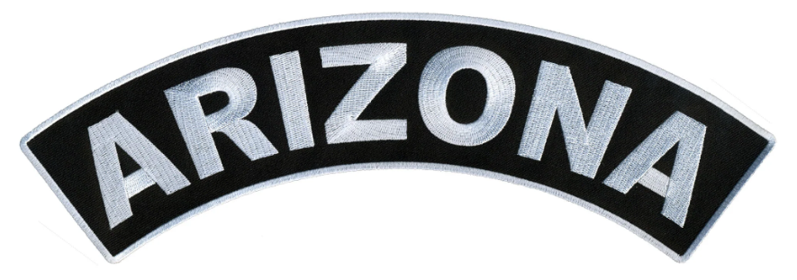 PATCH - ARIZONA TOP ROCKER 4"-PPM4006 : 4W 1H - HighwayLeather