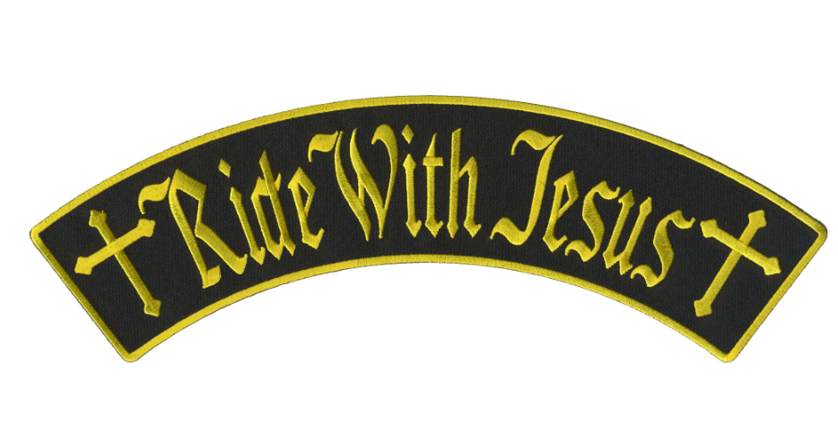 PATCH RIDE WITH JESUS TOP 4"-PPM4206 : 4W 1H - HighwayLeather