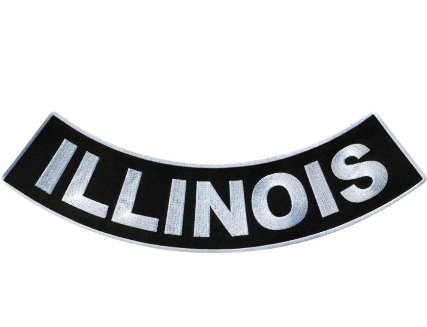 PATCH - ILLINOIS BTM ROCKER 4"-PPM5026 : 4W 1H - HighwayLeather