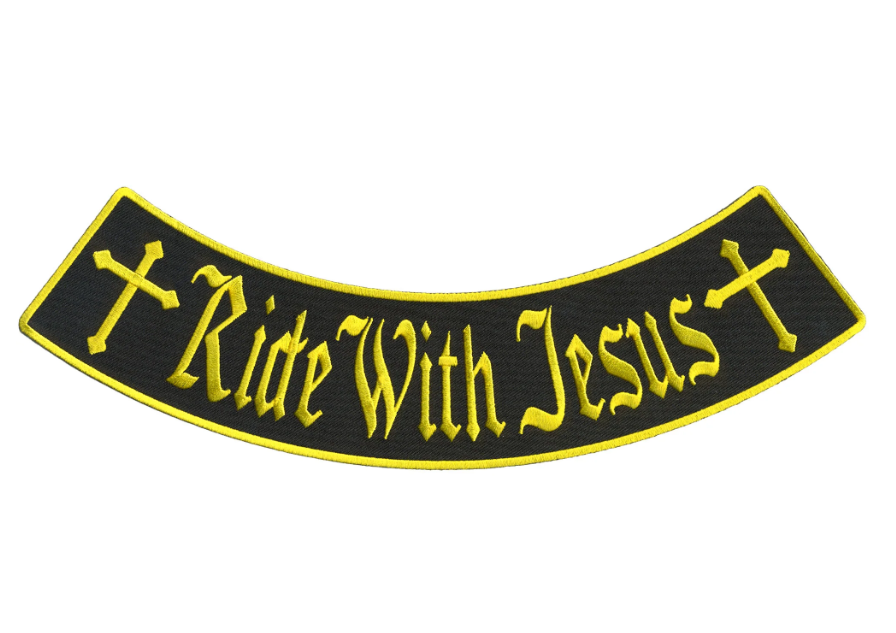 PATCH RIDE WITH JESUS BTM 12"-PPM5205 : 12W 3H - HighwayLeather