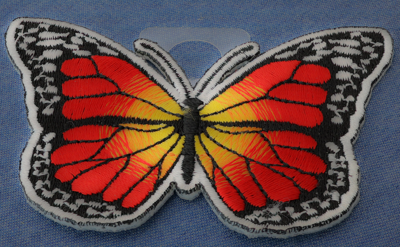 Orange Butterfly Iron On Patch-P5559