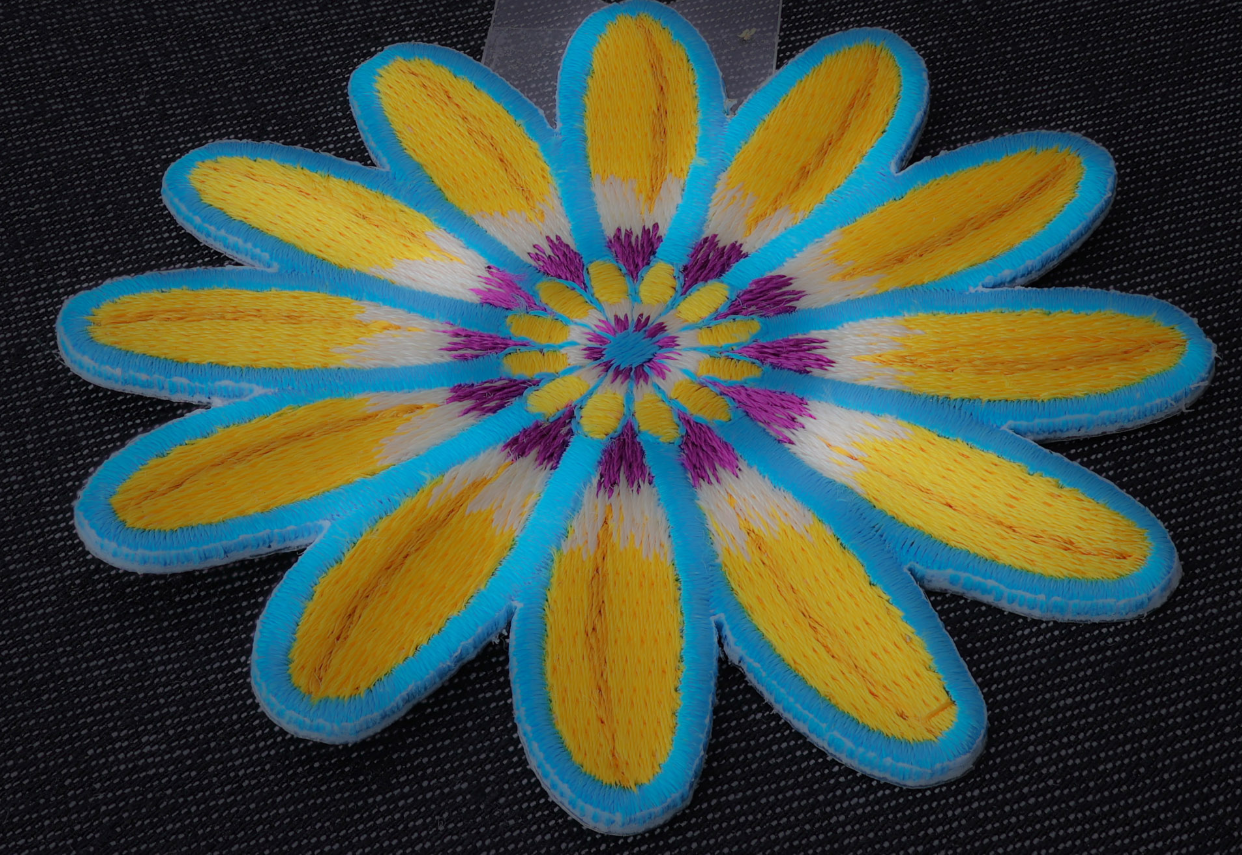 P6171 Yellow Blue Flower Patch - 3x3 inch