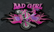 Bad Girl Biker Embroidered Iron-PL4213 : 10x9 inch