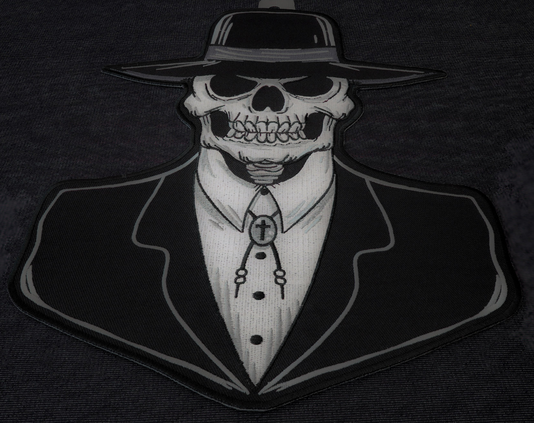 PL5983 Preacher Skull Tall Hat Patch - 8.5x12 inch