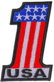 1 USA Patriotic Iron on Patch-P2871 : 2x3 inch