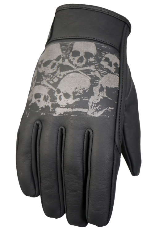 GVM1304 Ancient Skull Leather Gloves