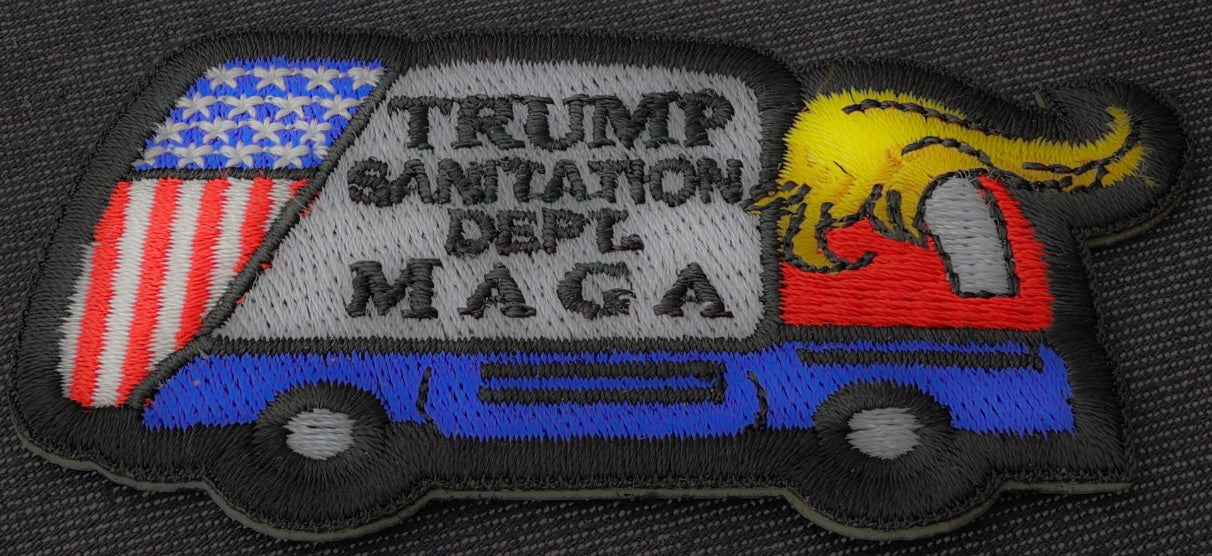 P7896 Trump MAGA Sanitation Department Patch - 3x2 inch