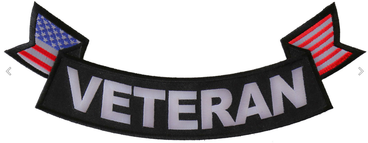 Veteran Bottom Rocker With Flag-PR1013 : 11x4 inch