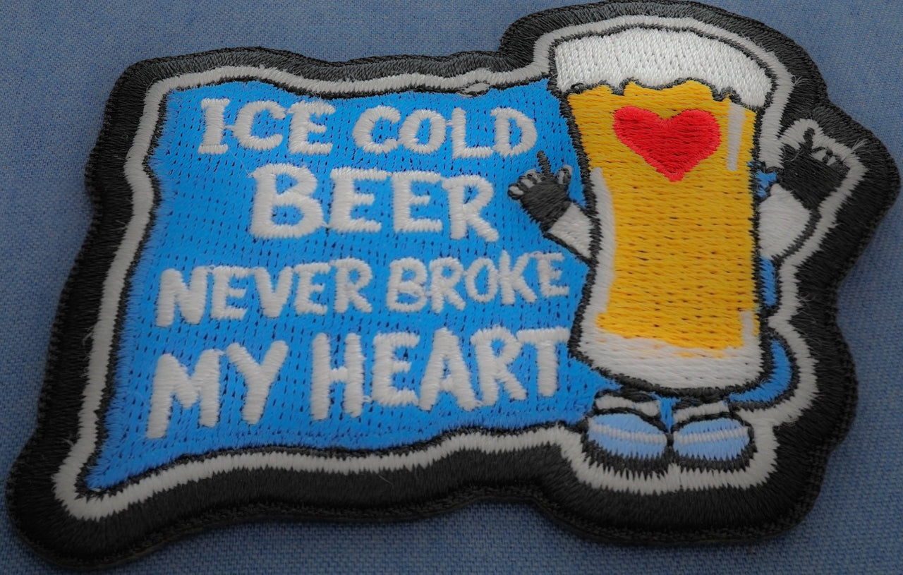 P7880 Ice Cod Beer Never Broke My Heart Patch - 3x3 inch