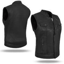 HL14516LAMB Women Black Vest made of Lamb Leather - HighwayLeather