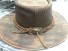 HL80115 Men Crocodile Style Brown Hat m/o Buffalo Leather - HighwayLeather