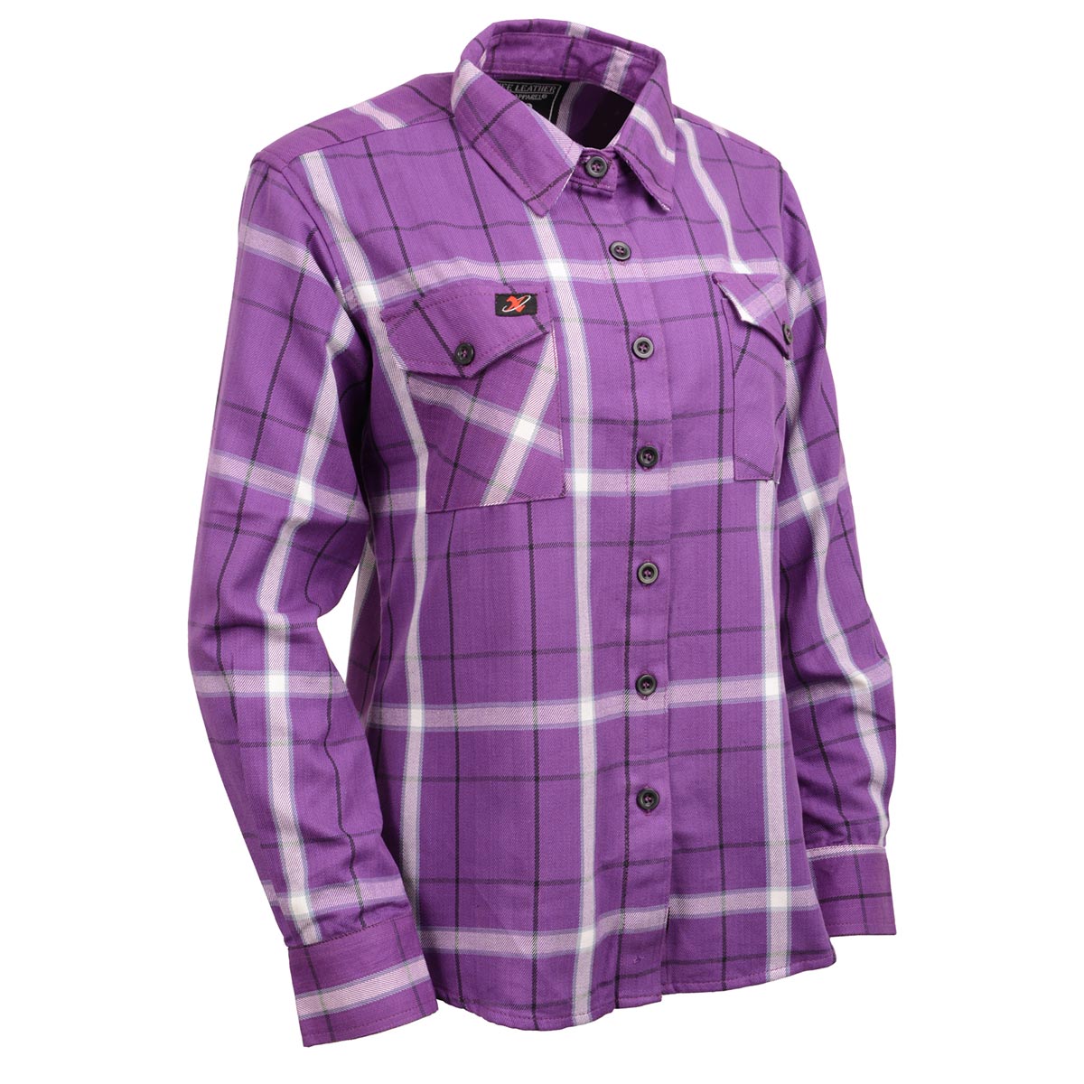 NexGen MNG21605 Women's Casual Purple and White Long Sleeve Cotton Casual Flannel Shirt