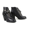 Milwaukee Leather MBL9458 Women's Black Leather Boots with Classic Harness Ring