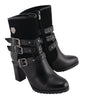 Milwaukee Performance MBL9433 Women's Black Triple Buckle Strap Riding Boots with Block Heel