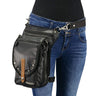 Milwaukee Leather MP8899 Black Conceal and Carry Leather Thigh Bag with Waist Belt